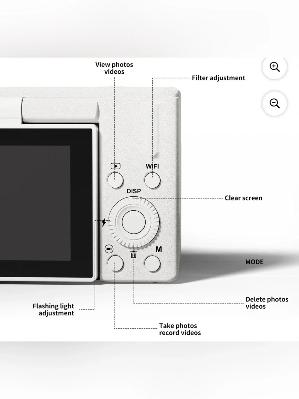 2K Digital Camera 16X Digital Zoom Compact Point & Shoot Camera Portable Camera